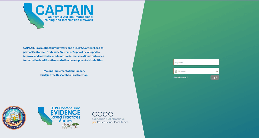 A screenshot from the Captain site